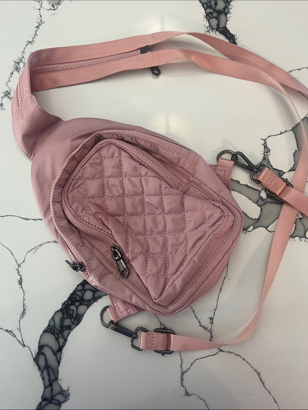 Urban Expressions Quilted Pink Crossbody Bag